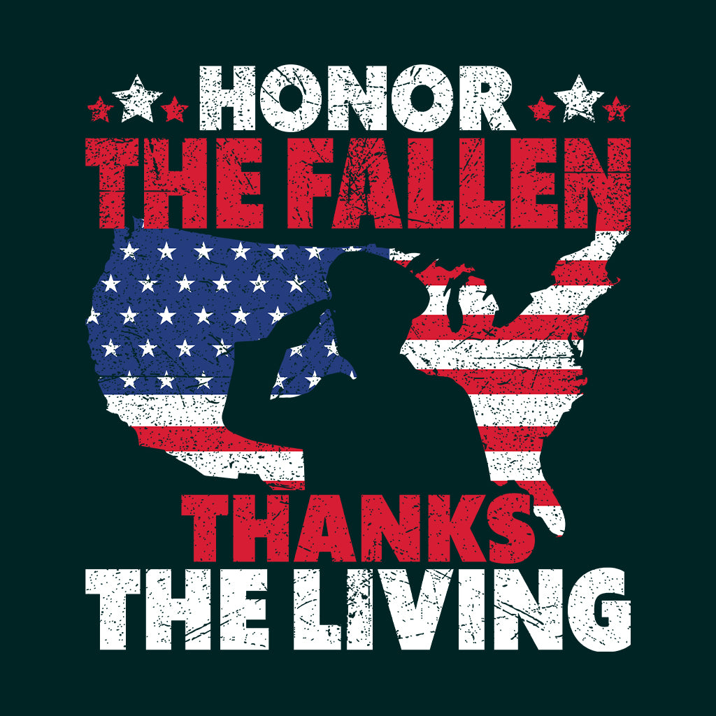 Honor The Fallen Thanks The Living Veterans Day USA Military | PRODUCT CODE: JNRETHFLNU