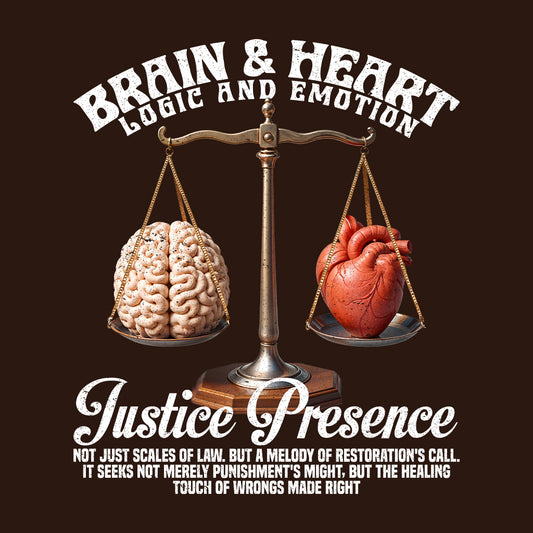 Justice Themed Inspiring Brain and Heart Balancing Logic & Emotion | PRODUCT CODE: JTUHMDBLCNHR