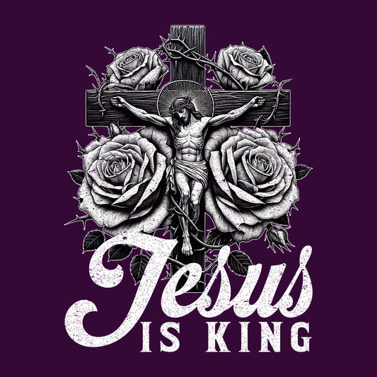 Jesus Is King Roses & Crucifixion Inspiring Christian | PRODUCT CODE: JUESROCRFTNP
