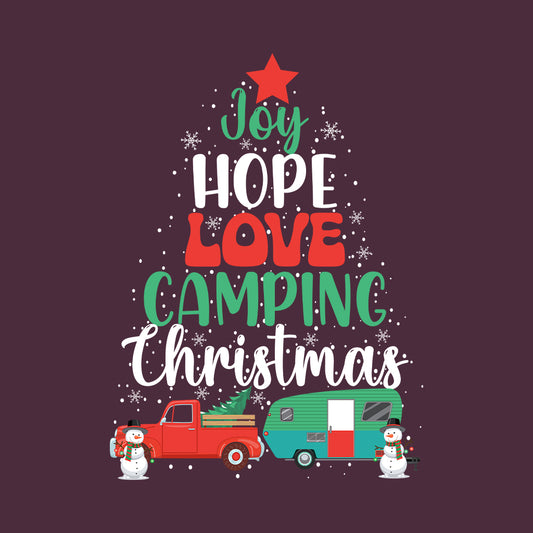 Joy Hope Love Camping Christmas Festive Xmas Camper | PRODUCT CODE: JYHPELVCMPG