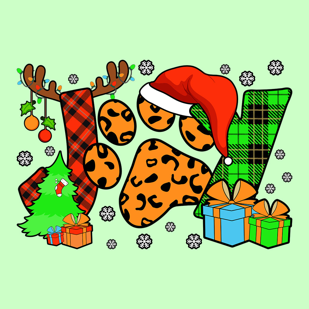 Joy Christmas Paw Print Holiday Hoodie, Pet Lover Xmas | PRODUCT CODE: JYOCHMPWARTN