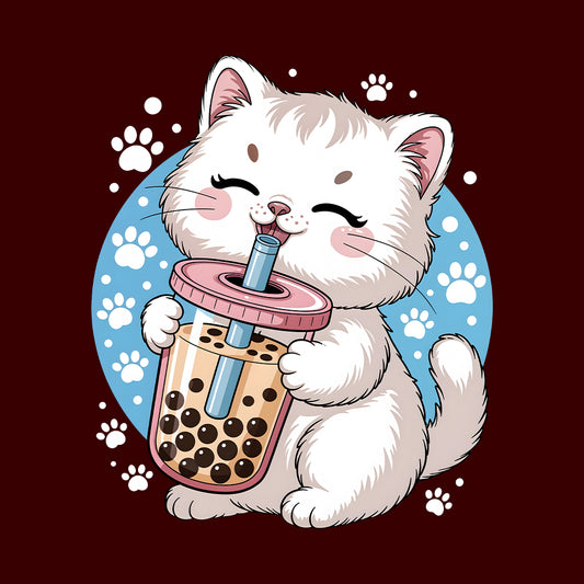 Kawaii Boba Cat T-Shirt, Cute Bubble Tea Sweatshirt, Pastel Kitty Hoodie | PRODUCT CODE: KJQWEBSCD