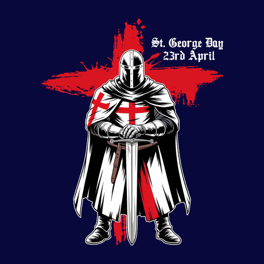 St. George’s Day Knight T-Shirt, Red Cross Jumper & Crusader Hoodie – English Heritage Apparel | PRODUCT CODE: KSADMNWE