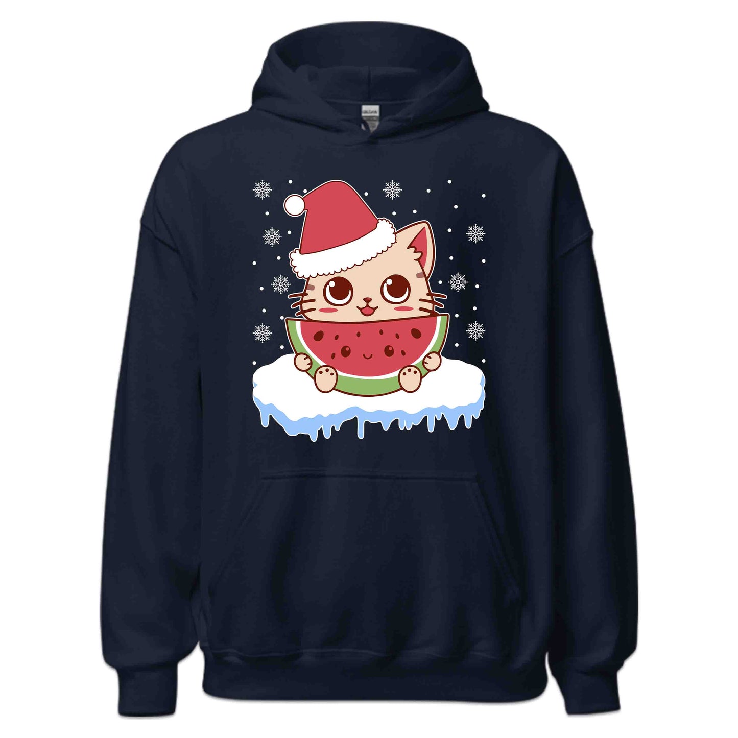 Christmas Kitten Eating Watermelon Cute Cat Xmas | PRODUCT CODE: KTNEWRMLCAS