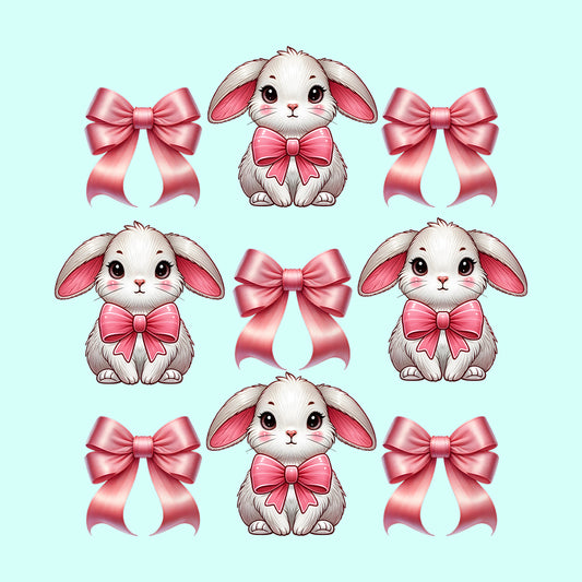 Kawaii Bunny Bow Sweet Pink Bow Rabbit Easter Bunny Lover's | PRODUCT CODE: KWANUYBWOWET