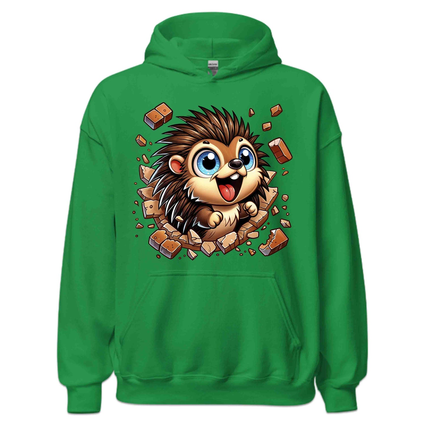 Kawaii Porcupine Breaking Through Brick Wall 3D Realistic Blue-Eyed Hedgehog | PRODUCT CODE: KWAPRRDNFSB