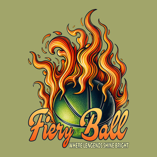 Legendary Fiery Basketball Epic Sports Athletic Flaming Game Day | PRODUCT CODE: LGRNDRBYLAGS
