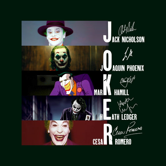 Legendary Jokers Evolution T-Shirt, Nicholson, Ledger, Phoenix & Hamill Tribute Hoodie – DC Villains Apparel | PRODUCT CODE: LGSBXCIYU