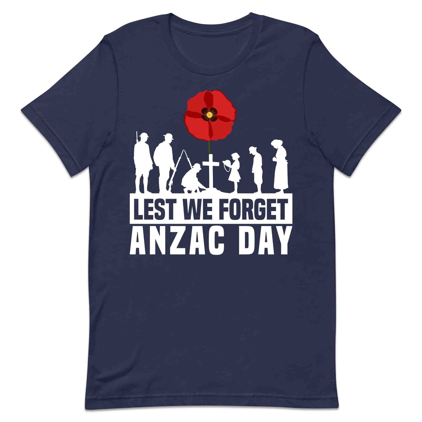 Lest We Forget ANZAC Day T-Shirt, Red Poppy Memorial Jumper & Veterans Hoodie – Remembrance Apparel | PRODUCT CODE: LKXZCUYEW