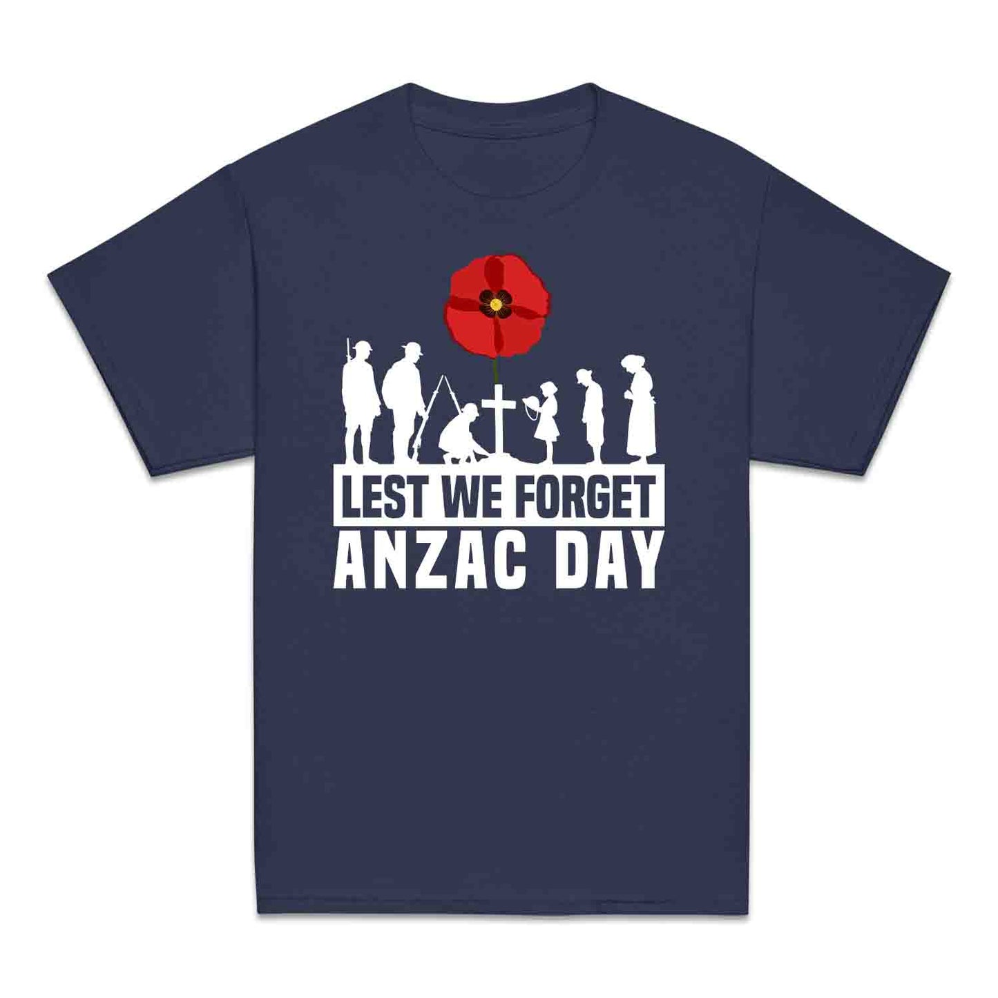Lest We Forget ANZAC Day Kids T-Shirt, Red Poppy Memorial Jumper & Veterans Hoodie – Remembrance Apparel | PRODUCT CODE: LKXZCUYEW