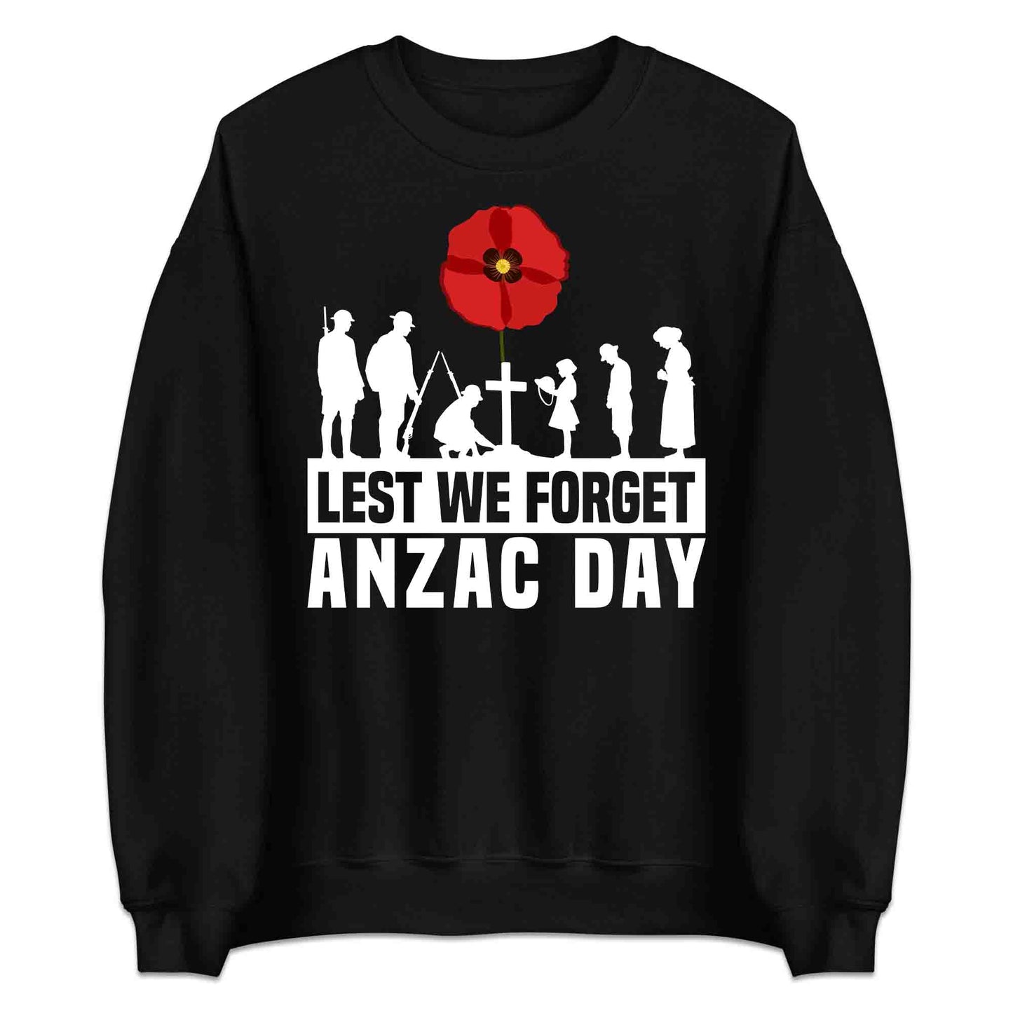 Lest We Forget ANZAC Day T-Shirt, Red Poppy Memorial Jumper & Veterans Hoodie – Remembrance Apparel | PRODUCT CODE: LKXZCUYEW