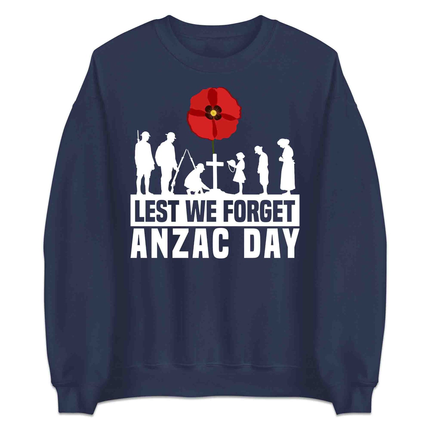 Lest We Forget ANZAC Day T-Shirt, Red Poppy Memorial Jumper & Veterans Hoodie – Remembrance Apparel | PRODUCT CODE: LKXZCUYEW