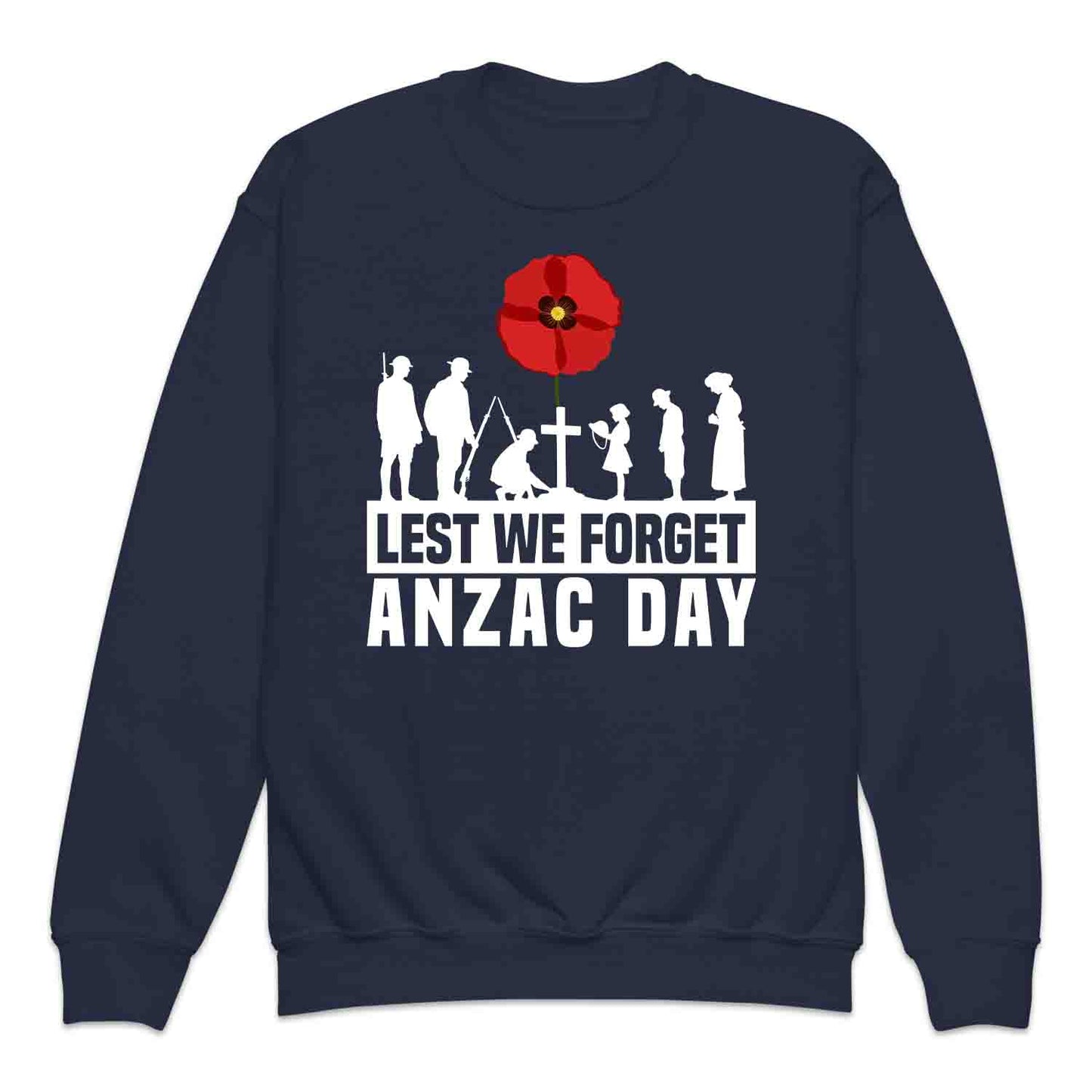 Lest We Forget ANZAC Day Kids T-Shirt, Red Poppy Memorial Jumper & Veterans Hoodie – Remembrance Apparel | PRODUCT CODE: LKXZCUYEW