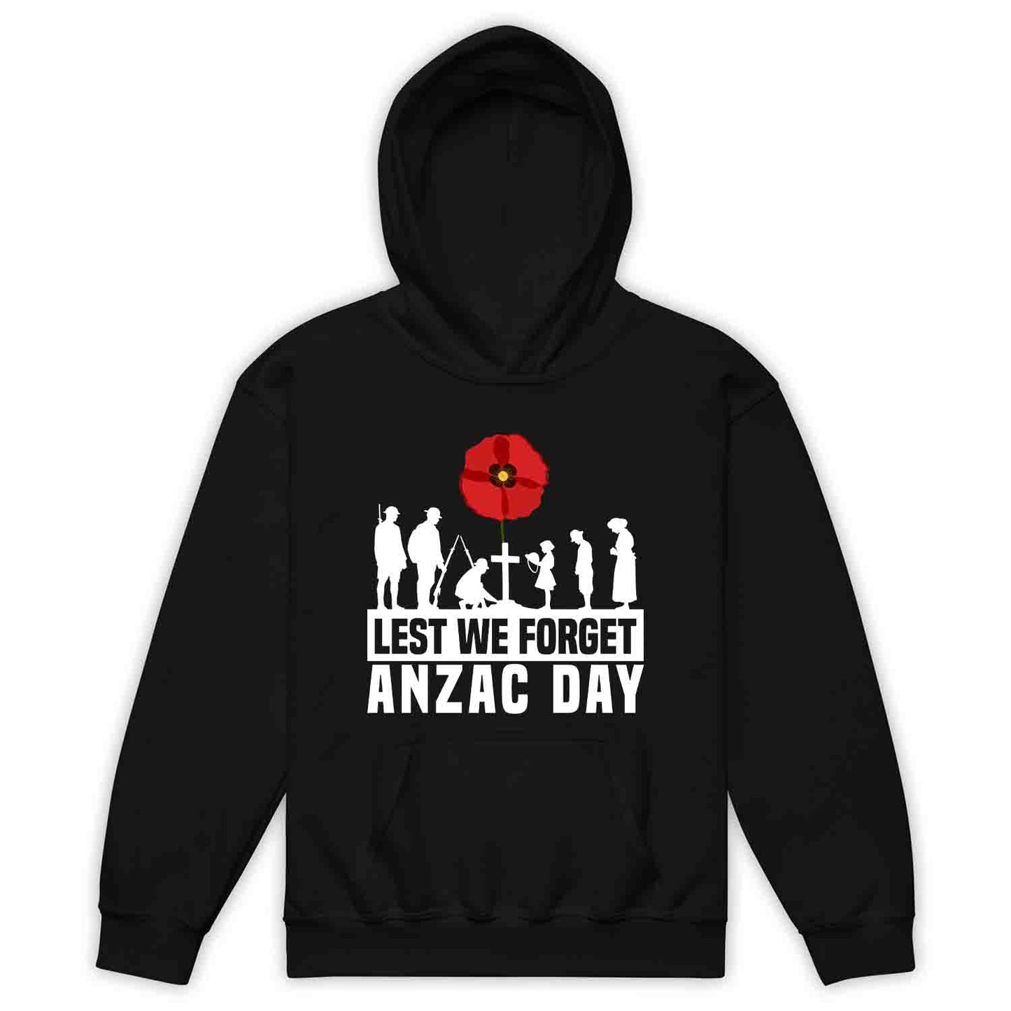 Lest We Forget ANZAC Day Kids T-Shirt, Red Poppy Memorial Jumper & Veterans Hoodie – Remembrance Apparel | PRODUCT CODE: LKXZCUYEW