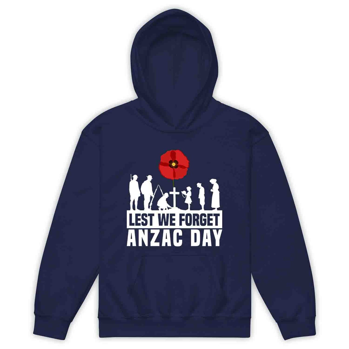 Lest We Forget ANZAC Day Kids T-Shirt, Red Poppy Memorial Jumper & Veterans Hoodie – Remembrance Apparel | PRODUCT CODE: LKXZCUYEW