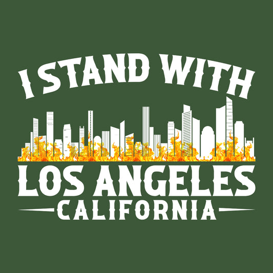 Los Angeles Skyline I Stand with Los Angeles California Support Wildfire Relief | PRODUCT CODE: LNSKYLNEDAWG