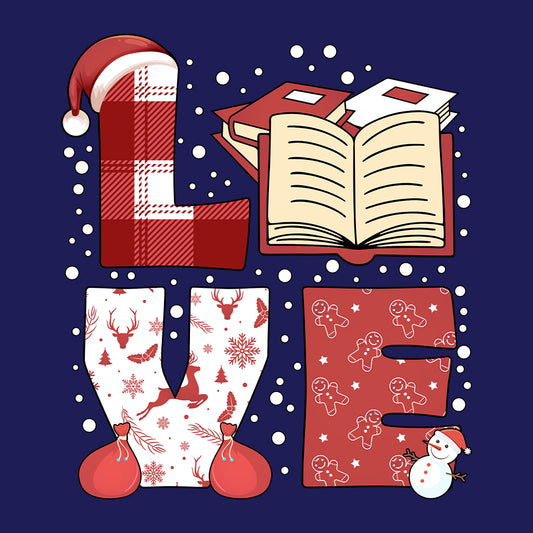 Love Christmas Books Merry Bookmas  Festive Xmas Holiday Reading | PRODUCT CODE: LVCHTMZBKS