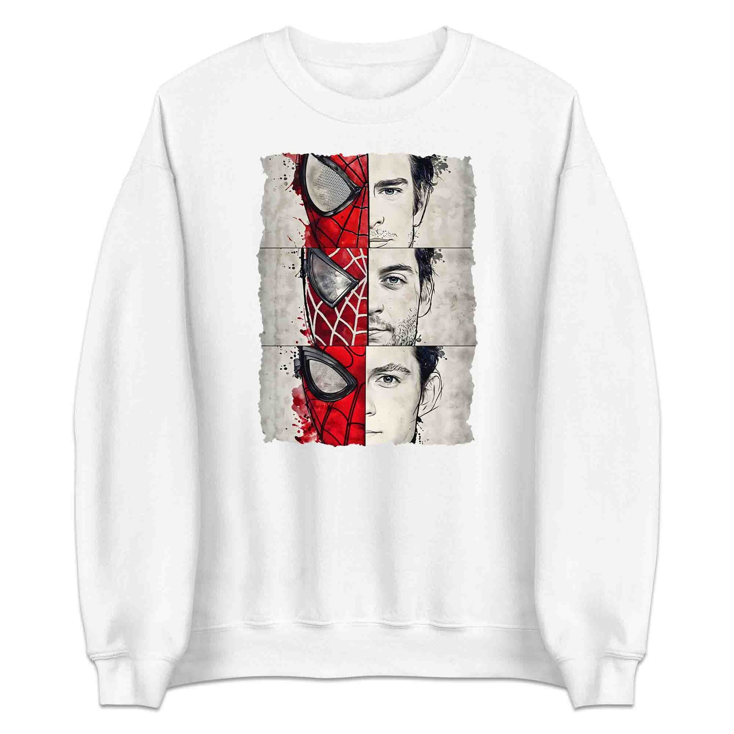 Spider-Man Trio T-Shirt, Tobey, Andrew & Tom Jumper – Marvel Multiverse Hero Hoodie & MCU Apparel | PRODUCT CODE: MCBEWQPL