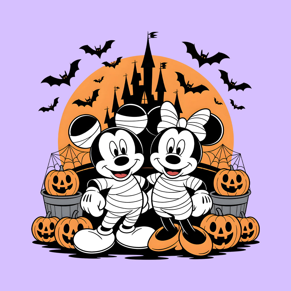 Mickey & Minnie Mummy T-Shirt, Haunted Castle Sweatshirt, Spooky Disney Hoodie | PRODUCT CODE: MENMBASFH