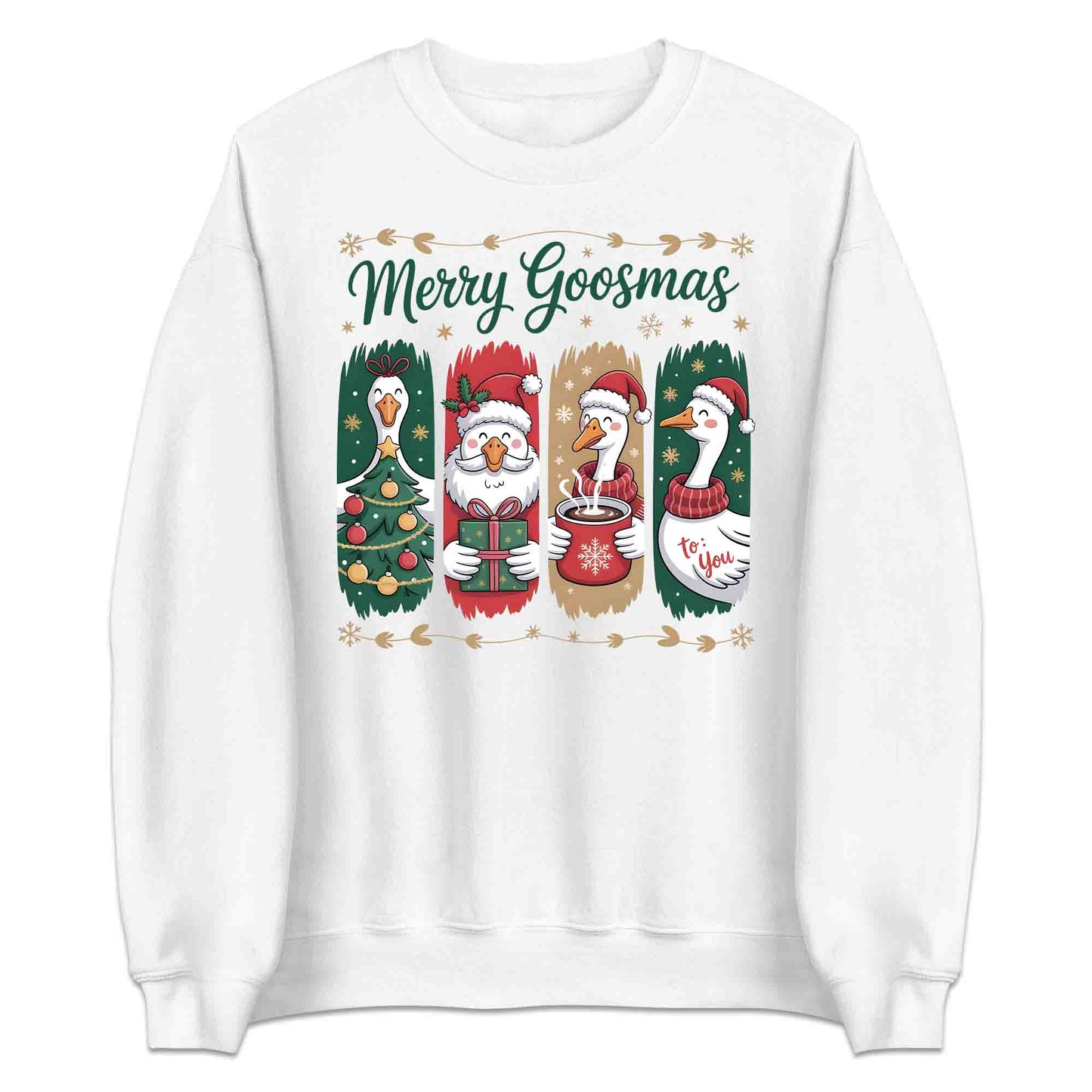 Merry Goosmas Goose Christmas T-Shirt, Cute Holiday Sweatshirt, Festive Xmas Goose Hoodie | PRODUCT CODE: MERNBVSD