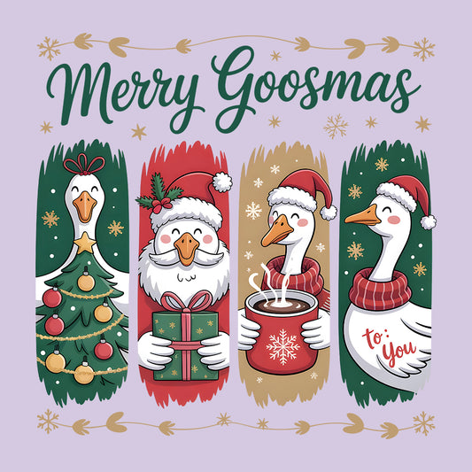 Merry Goosmas Goose Christmas T-Shirt, Cute Holiday Sweatshirt, Festive Xmas Goose Hoodie | PRODUCT CODE: MERNBVSD
