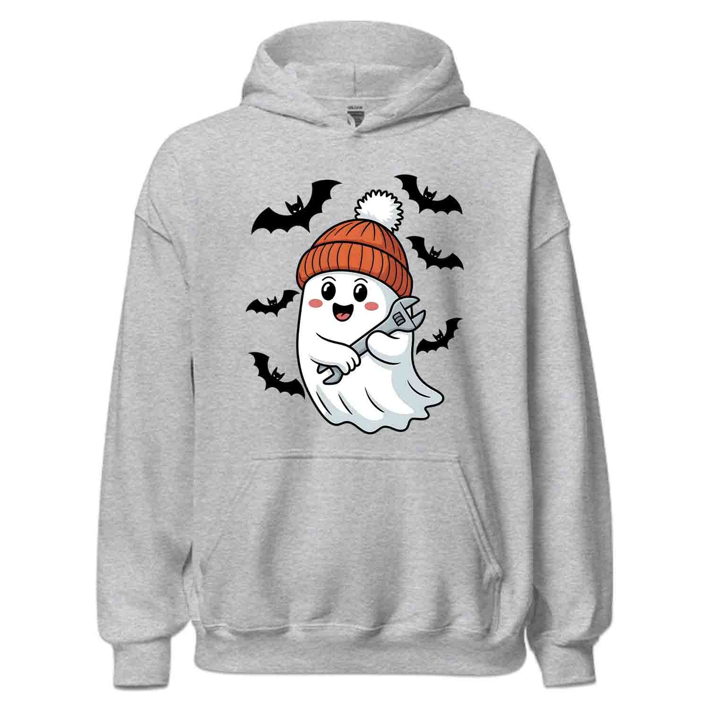 Mechanic Ghost T-Shirt, Spooky Kawaii Sweatshirt, Halloween Festivities Hoodie | PRODUCT CODE: MGHADHQEO
