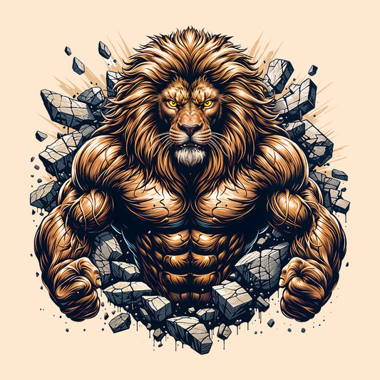 Majestic Lion Breaking Through Wall 3D Realistic Fierce Lion | PRODUCT CODE: MJSTLKBRNWLTH