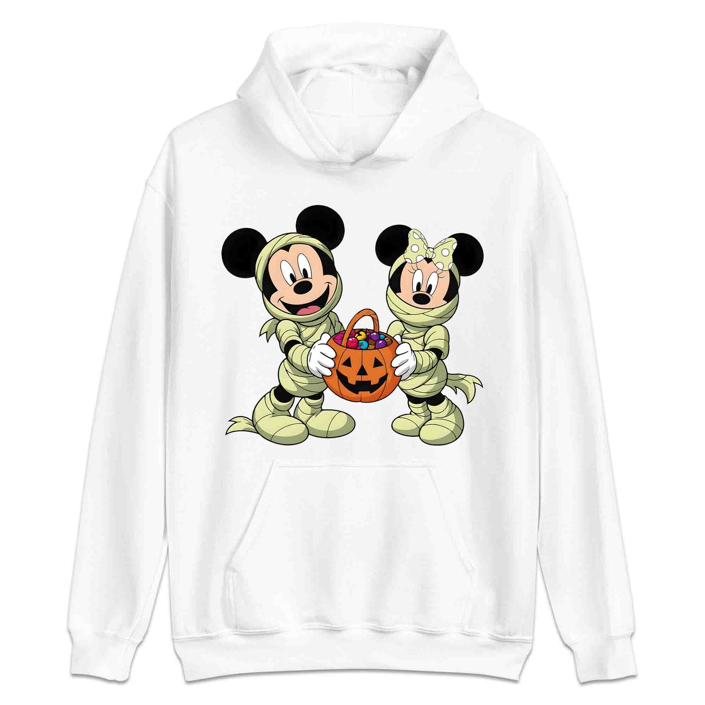 Mickey & Minnie Mummy T-Shirt, Candy Bucket Sweatshirt, Disney Halloween Hoodie | PRODUCT CODE: MNERWBVCY