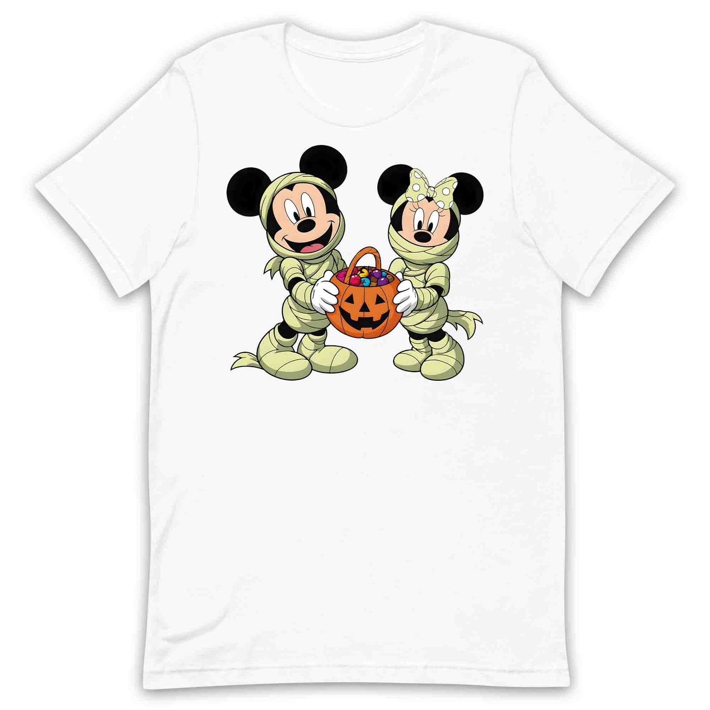 Mickey & Minnie Mummy T-Shirt, Candy Bucket Sweatshirt, Disney Halloween Hoodie | PRODUCT CODE: MNERWBVCY