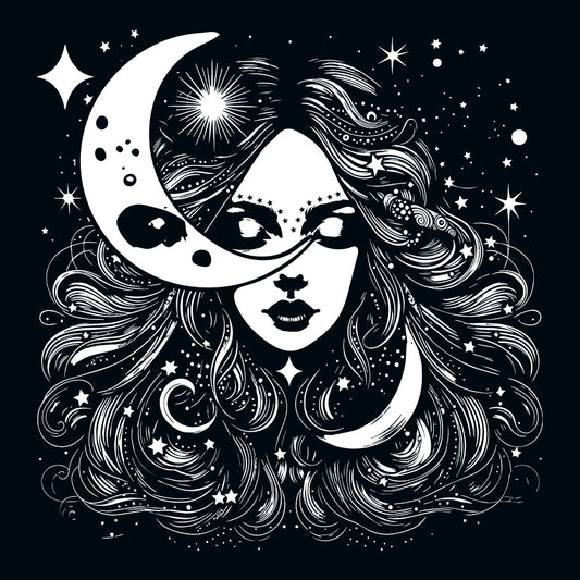 Moon Goddess Dark Academia Aesthetic | PRODUCT CODE: MNOGDSEC