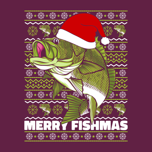 Merry Fishmas Funny Christmas Ugly Xmas Angler | PRODUCT CODE: MRFSHNTACR