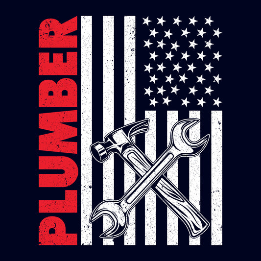 Patriotic Plumber USA Flag Plumbing Pipefitters & Handymen American Workwear | PRODUCT CODE: MRPLBUAFTWK