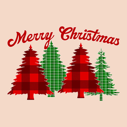 Merry Christmas Buffalo Plaid Trees Festive Xmas | PRODUCT CODE: MRYCHBFLOTRE