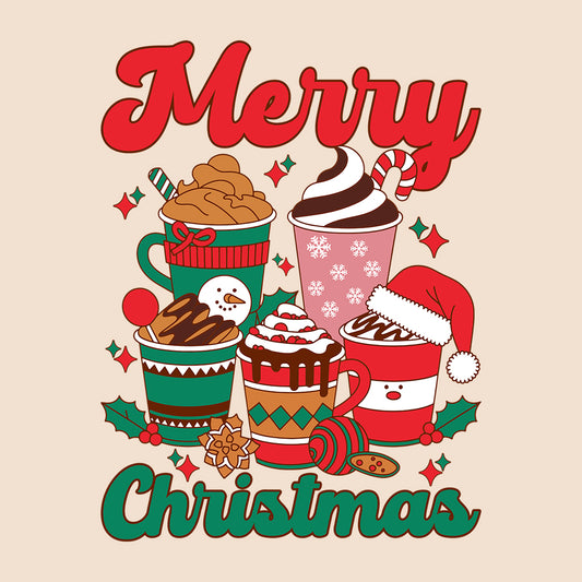 Merry Christmas Coffee Cozy Holiday Festive Xmas | PRODUCT CODE: MRYCHTFESTVA