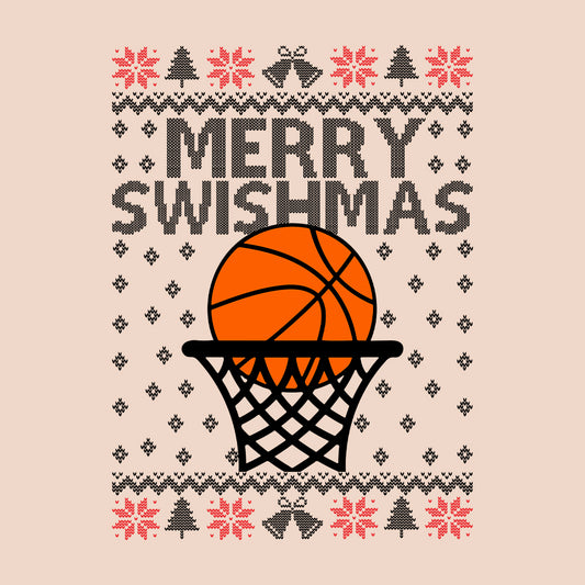 Merry Swishmas Basketball Christmas Sports Xmas Game Day | PRODUCT CODE: MRYSHWMABLK