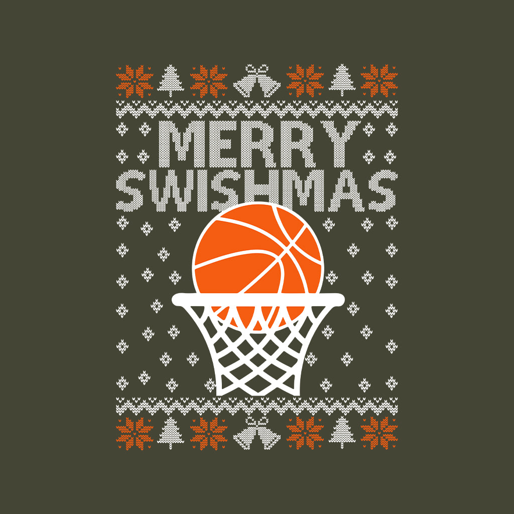 Merry Swishmas Basketball Christmas Sports Xmas | PRODUCT CODE: MRYSHWMABLK