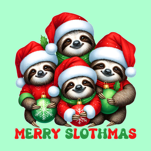 Merry Slothmas Cute Christmas Sloth Xmas Holiday Animal | PRODUCT CODE: MRYSLTHACR