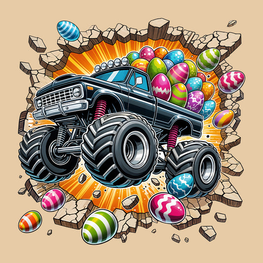 Monster Truck Breaking Through Wall 3D Realistic Easter Bash | PRODUCT CODE: MSTRKCUBKNHWL
