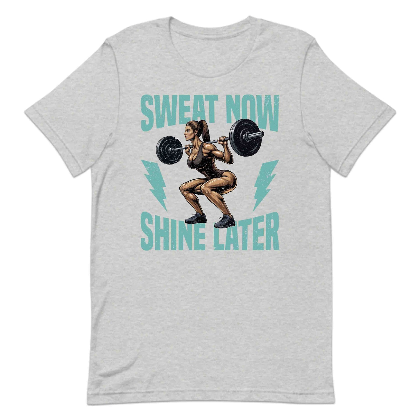 Sweat Now Shine Later Gym Fitness Enthusiasts Inspirational Quote | PRODUCT CODE: MTNSWOILATEY