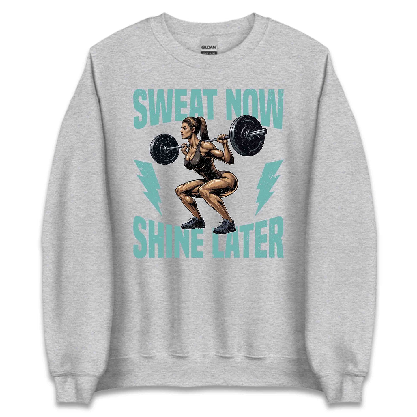 Sweat Now Shine Later Gym Fitness Enthusiasts Inspirational Quote | PRODUCT CODE: MTNSWOILATEY