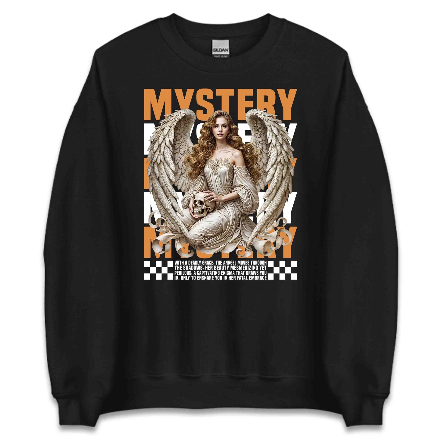 Mysterious Angel Gothic Elegance Winged Angel & Skull Dark Fantasy | PRODUCT CODE: MTYSANGLOHC