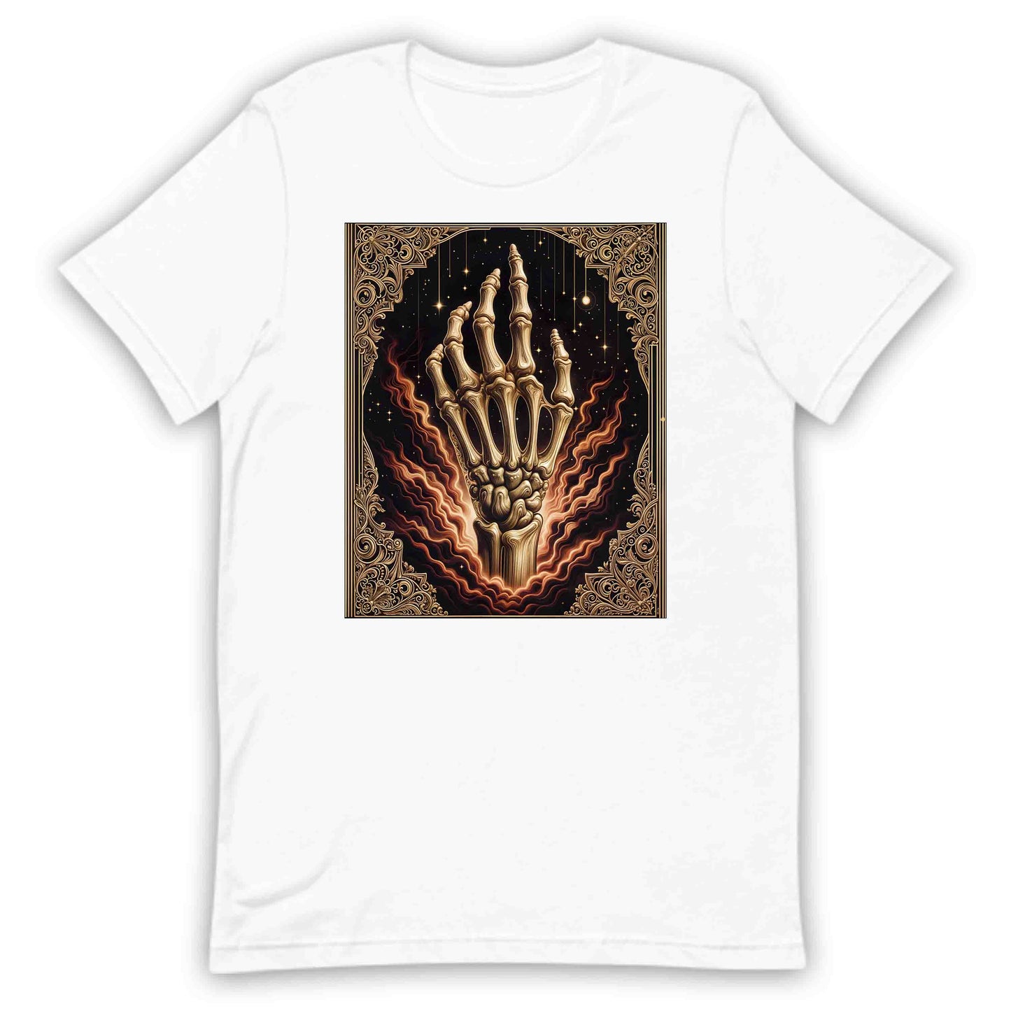 Mystical Skeleton Hand Gothic Celestial Bone Vintage Occult Aesthetic Dark Fantasy Skull | PRODUCT CODE: MTYSCKNHDN