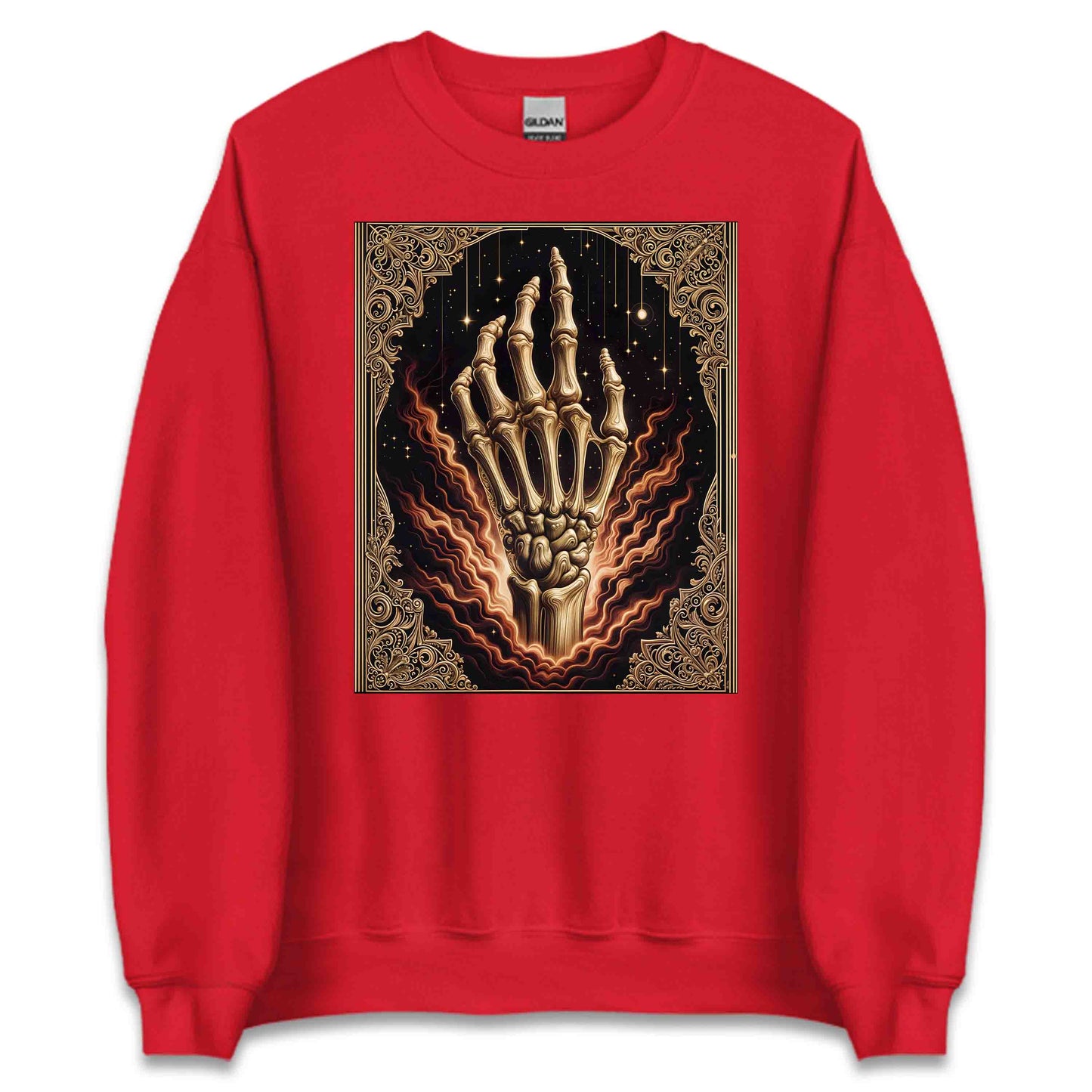 Mystical Skeleton Hand Gothic Celestial Bone Vintage Occult Aesthetic Dark Fantasy Skull | PRODUCT CODE: MTYSCKNHDN