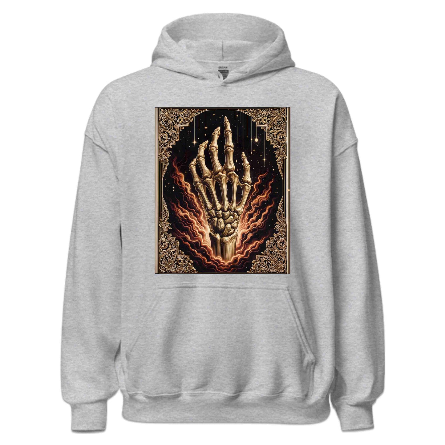 Mystical Skeleton Hand Gothic Celestial Bone Vintage Occult Aesthetic Dark Fantasy Skull | PRODUCT CODE: MTYSCKNHDN