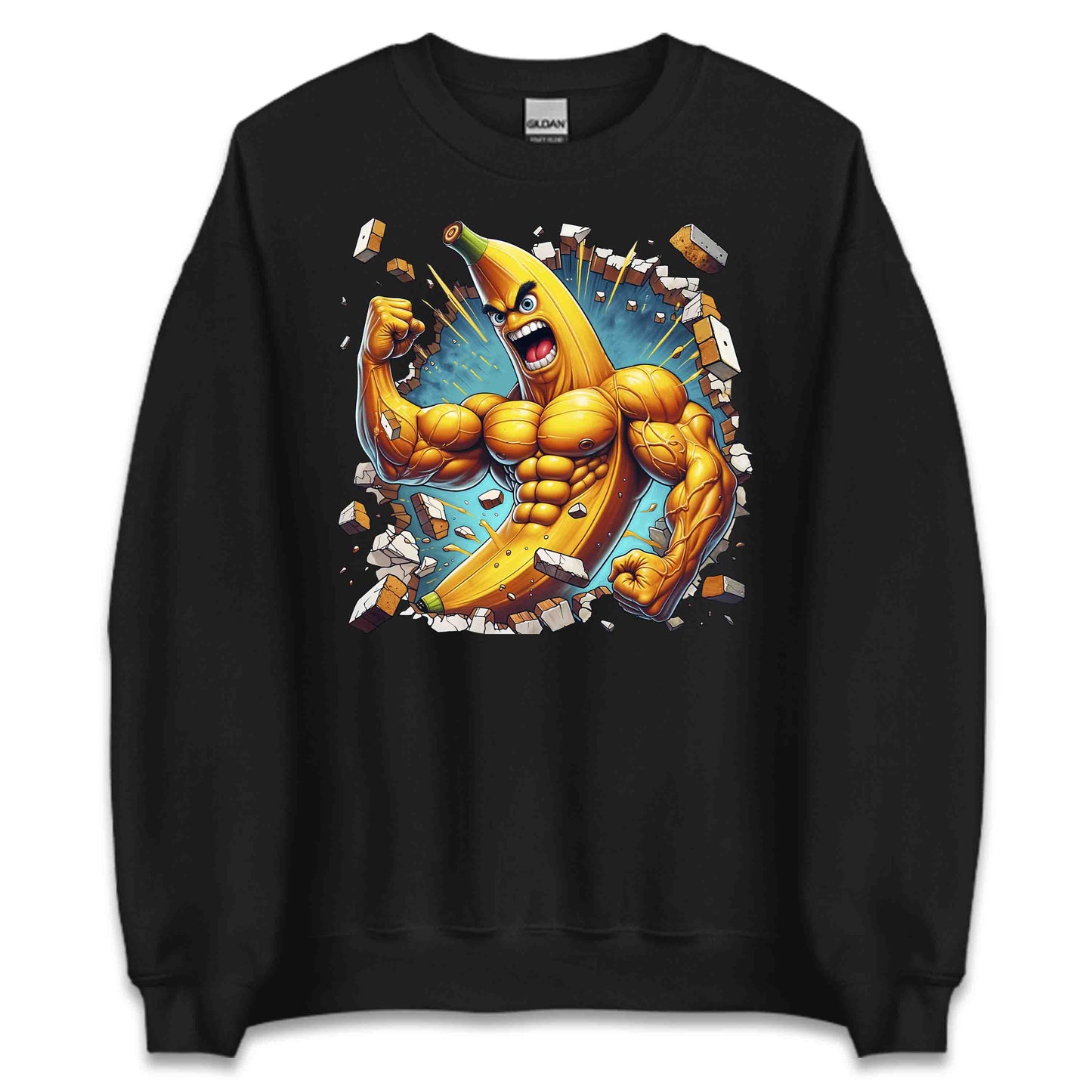 Muscle Banana Breaking Through Wall 3D Realistic Banana | PRODUCT CODE: MUSBNRKNGTHR