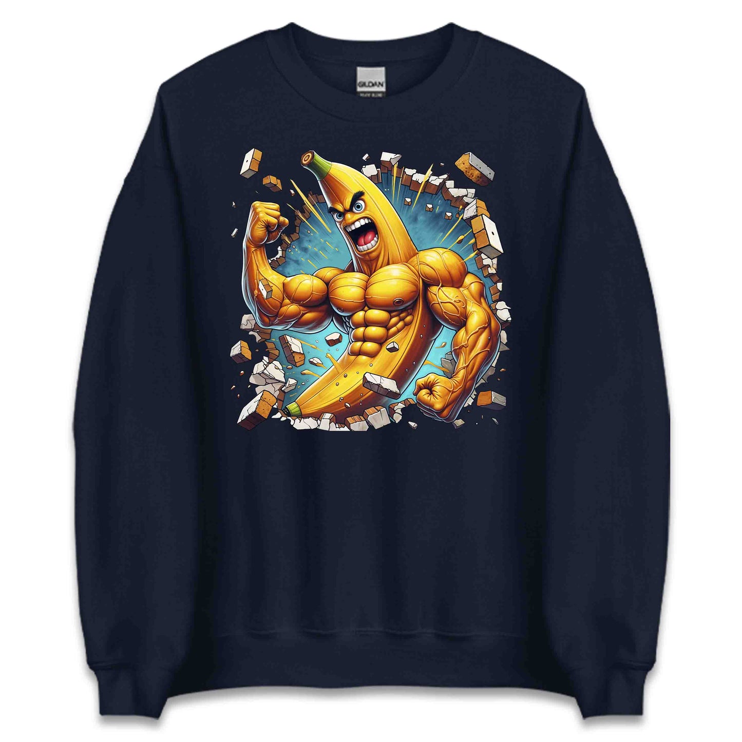Muscle Banana Breaking Through Wall 3D Realistic Banana | PRODUCT CODE: MUSBNRKNGTHR