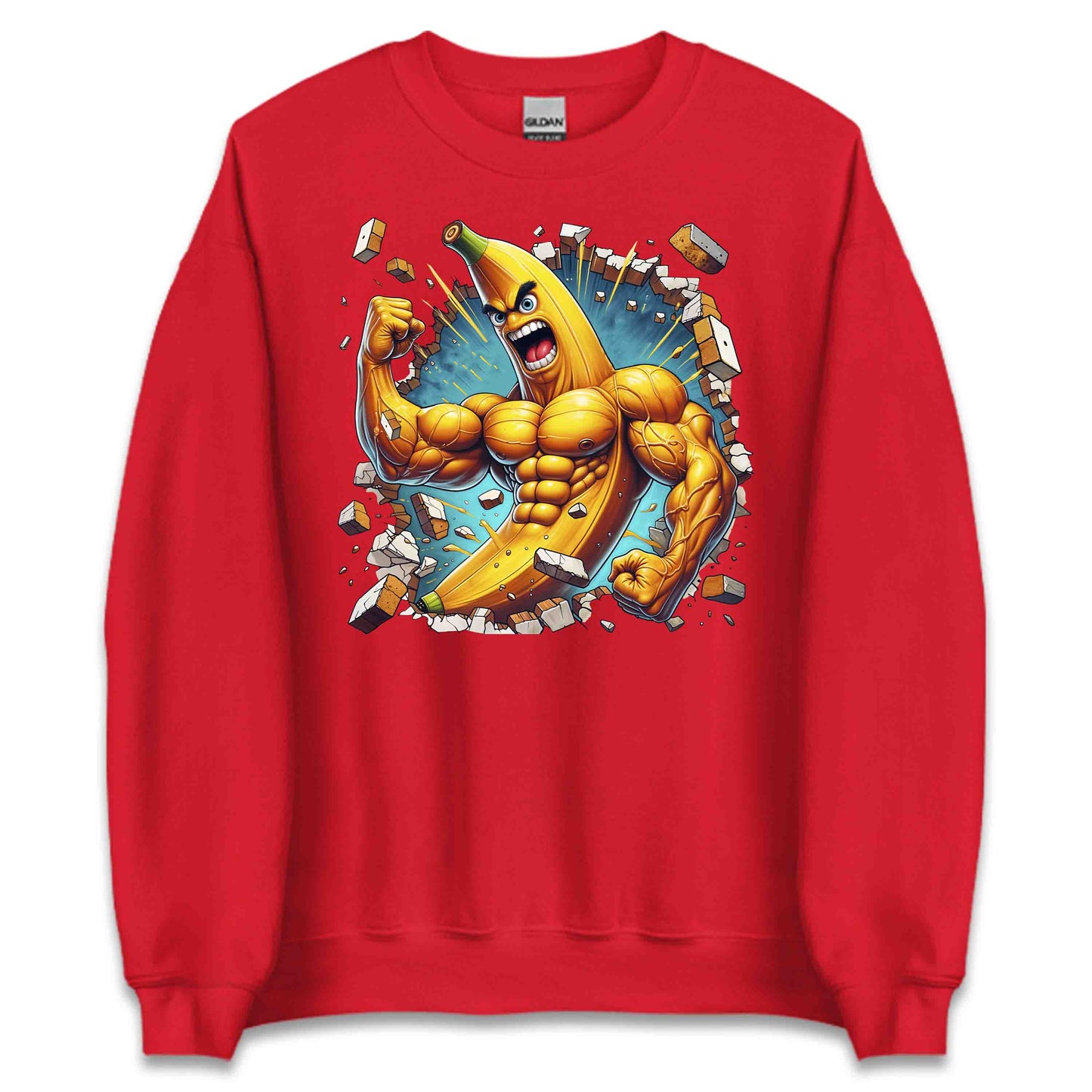Muscle Banana Breaking Through Wall 3D Realistic Banana | PRODUCT CODE: MUSBNRKNGTHR