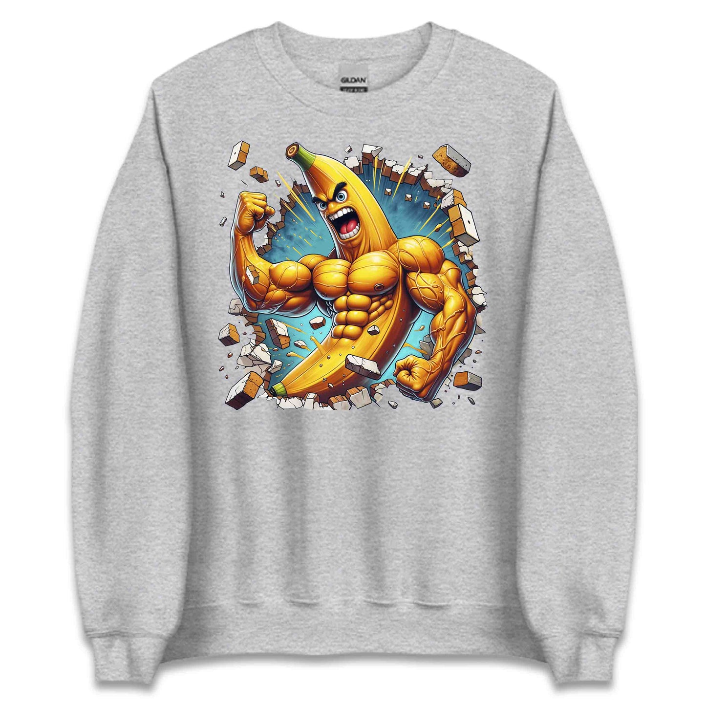 Muscle Banana Breaking Through Wall 3D Realistic Banana | PRODUCT CODE: MUSBNRKNGTHR