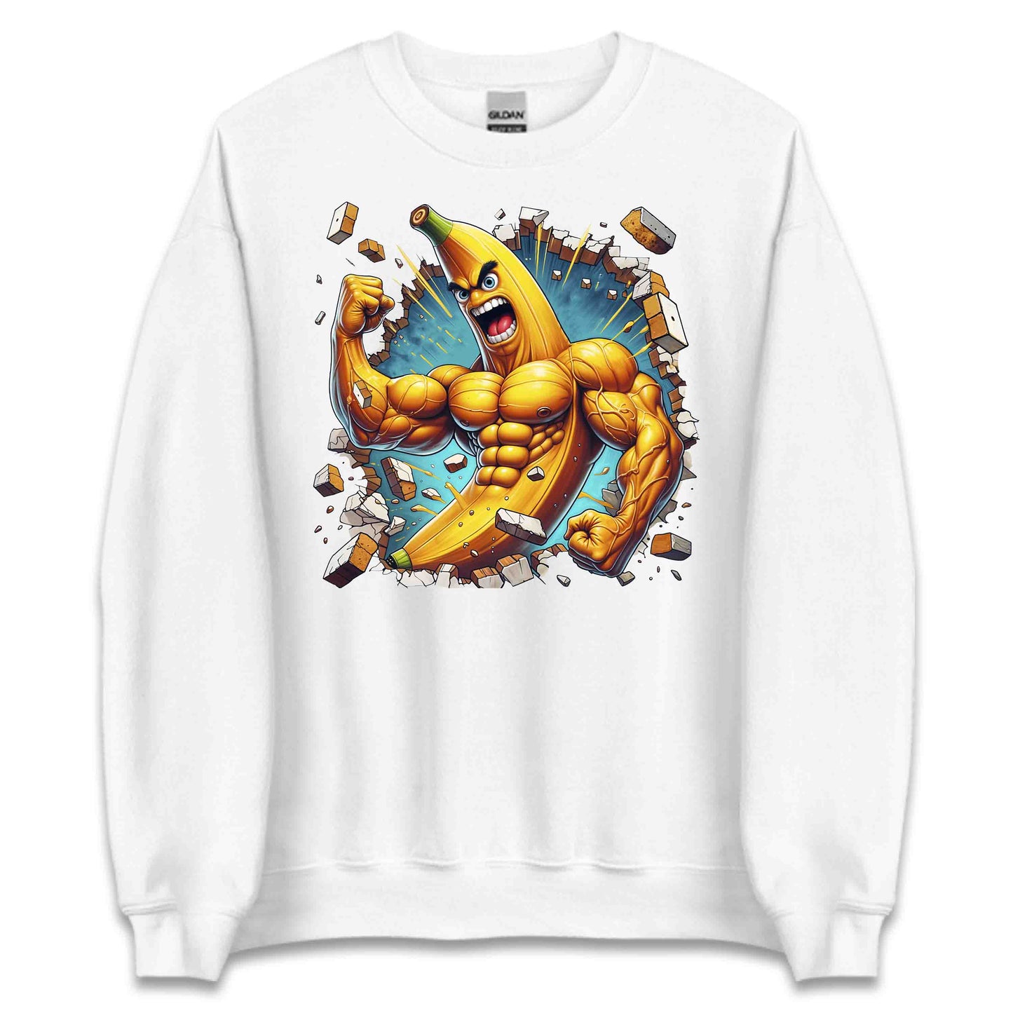 Muscle Banana Breaking Through Wall 3D Realistic Banana | PRODUCT CODE: MUSBNRKNGTHR