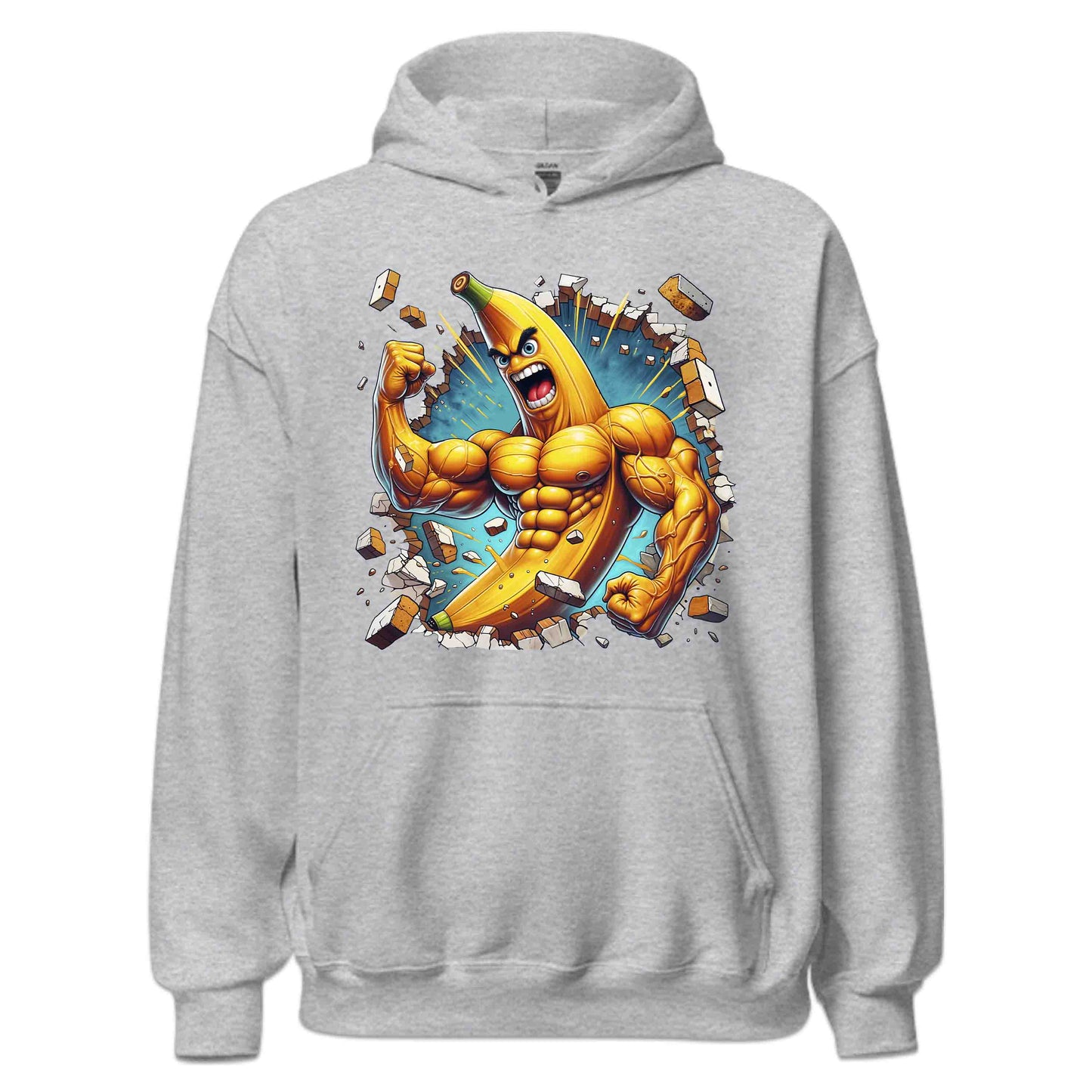 Muscle Banana Breaking Through Wall 3D Realistic Banana | PRODUCT CODE: MUSBNRKNGTHR